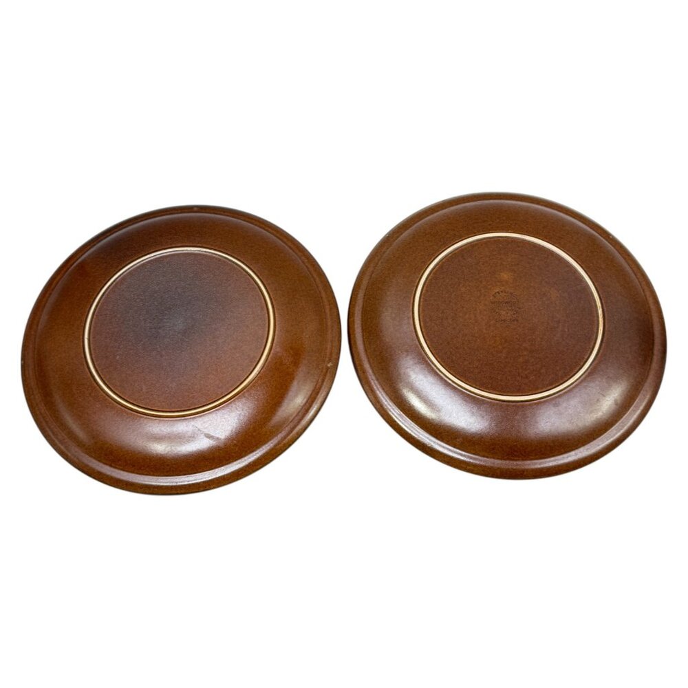 Capricorn Medallion Wedgwood Lot 2 Dinner Plate 10 inch Brown Gold Vintage 1970s - Picture 7 of 9